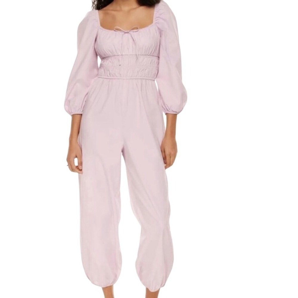 Wilfred Aritzia Waters Poplin Cotton Jumpsuit Cloudy Lilac Large
